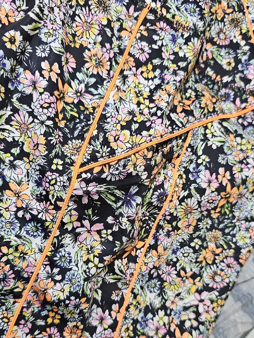 NWOT Free People Movement Leggings Eden Floral Large Drawstring Neon Pockets - Picture 12 of 12